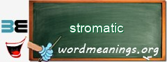 WordMeaning blackboard for stromatic